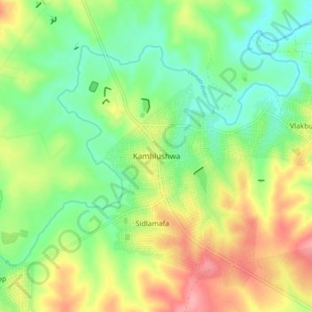 Kamhlushwa topographic map, elevation, terrain
