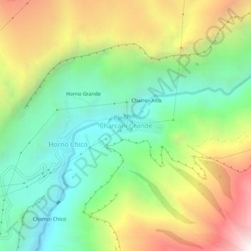 Charcani Grande topographic map, elevation, terrain
