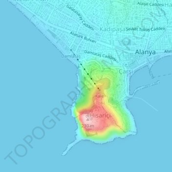 Roter Turm topographic map, elevation, terrain