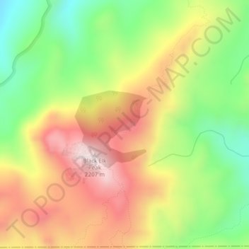 Black Hills topographic map, elevation, terrain