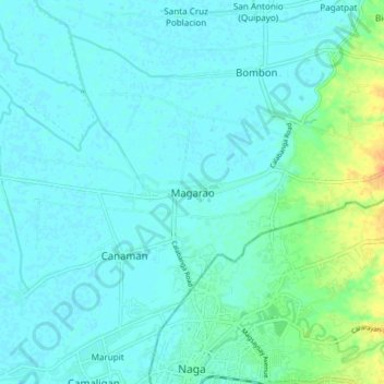 Magarao topographic map, elevation, terrain