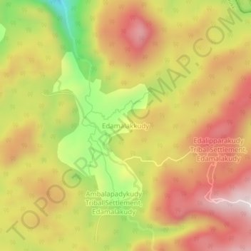 Edamalakkudy topographic map, elevation, terrain