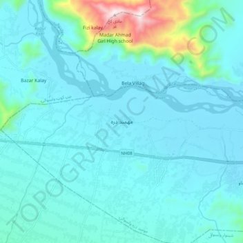 Mohmand Darah topographic map, elevation, terrain