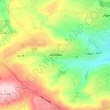 Thornton topographic map, elevation, terrain