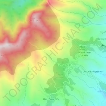 Donggo topographic map, elevation, terrain