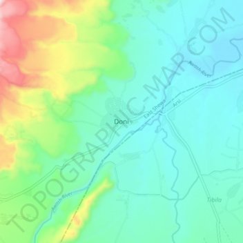 Doni topographic map, elevation, terrain