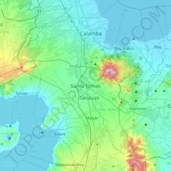 Sto. Tomas topographic map, elevation, terrain
