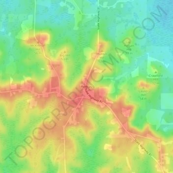 Redbay topographic map, elevation, terrain