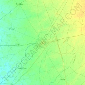 Hafizabad topographic map, elevation, terrain
