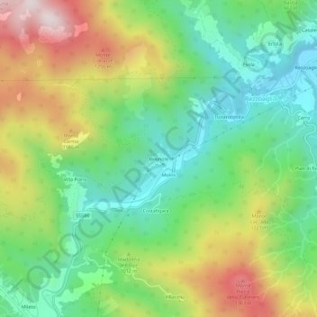 Brignole topographic map, elevation, terrain