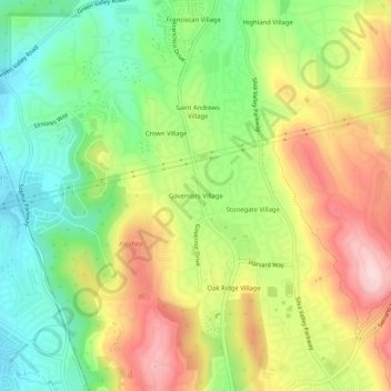 Governors Village topographic map, elevation, terrain