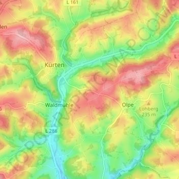 Hechelkotten topographic map, elevation, terrain
