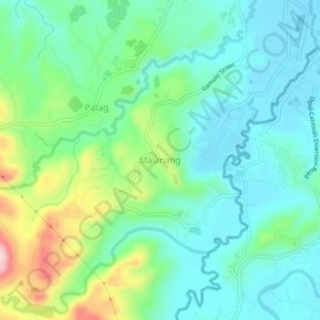 Malanang topographic map, elevation, terrain
