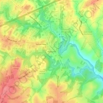 Batesville topographic map, elevation, terrain