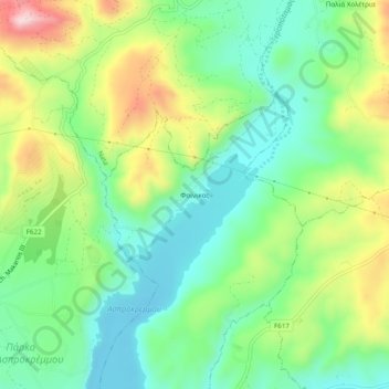 Foinikas topographic map, elevation, terrain