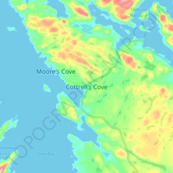 Cottrell's Cove topographic map, elevation, terrain