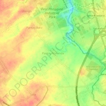 Pantay Matanda topographic map, elevation, terrain