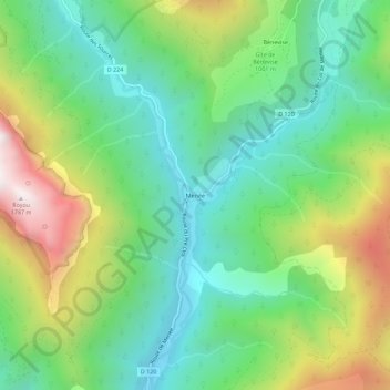 Menée topographic map, elevation, terrain