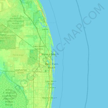 Singer Island topographic map, elevation, terrain