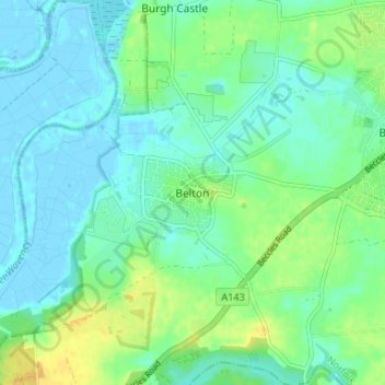 Belton topographic map, elevation, terrain