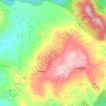 Lysos topographic map, elevation, terrain