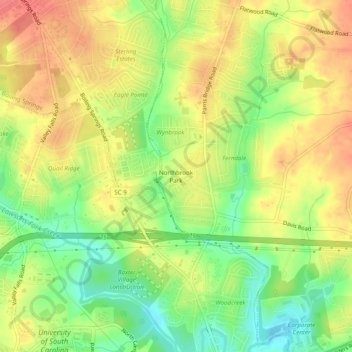 Northbrook Park topographic map, elevation, terrain