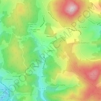 Chanrion topographic map, elevation, terrain