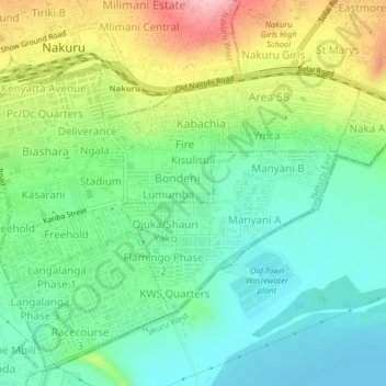 Githurai topographic map, elevation, terrain