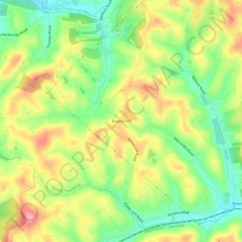 Bower Hill topographic map, elevation, terrain