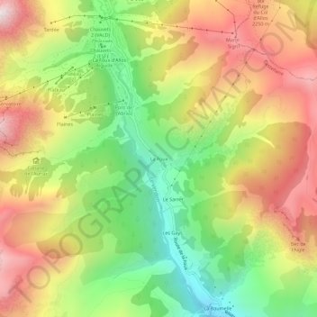 La Foux topographic map, elevation, terrain