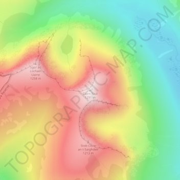 Cairn Toul topographic map, elevation, terrain