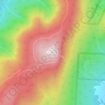 Mount Greylock topographic map, elevation, terrain