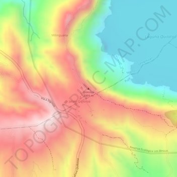 Quilotoa topographic map, elevation, terrain