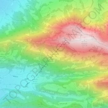 Sonderdach topographic map, elevation, terrain