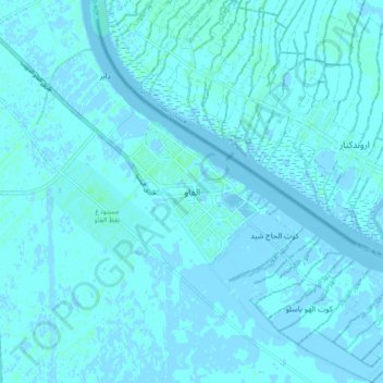 Al-Faw topographic map, elevation, terrain