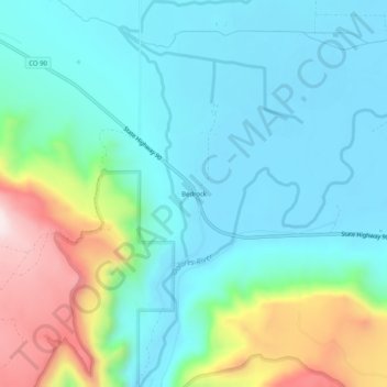 Bedrock topographic map, elevation, terrain