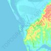 Puerto Saavedra topographic map, elevation, terrain