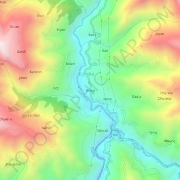 Balag topographic map, elevation, terrain