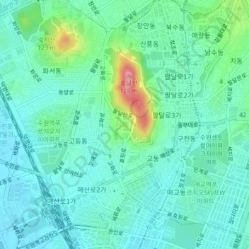 Gyeonggi topographic map, elevation, terrain