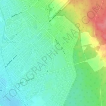 Infernetto topographic map, elevation, terrain