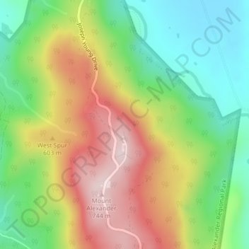 Langs Lookout topographic map, elevation, terrain