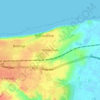 Hillborough topographic map, elevation, terrain