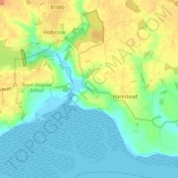 Lower Holbrook topographic map, elevation, terrain