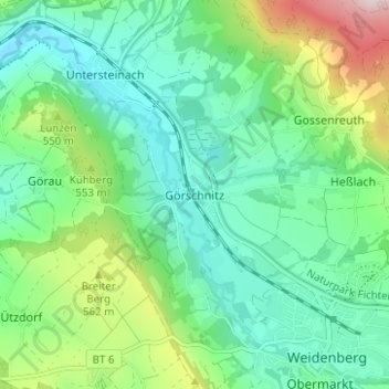 Görschnitz topographic map, elevation, terrain
