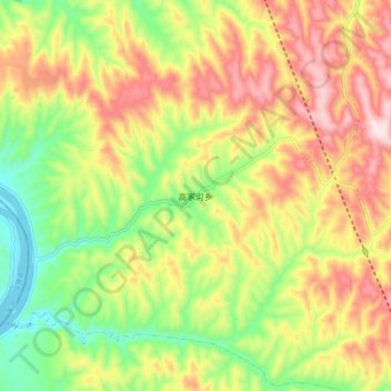 高家沟乡 topographic map, elevation, terrain