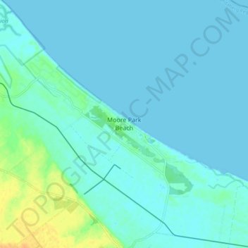 Moore Park Beach topographic map, elevation, terrain