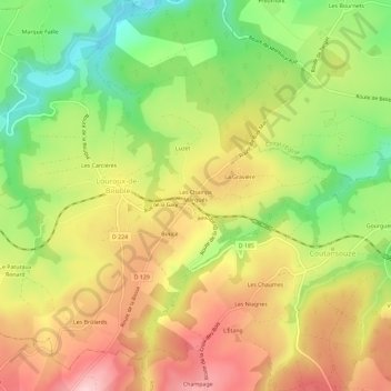 Les Champs Marqués topographic map, elevation, terrain