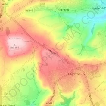 Mountain topographic map, elevation, terrain