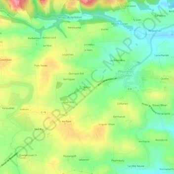 Botcol topographic map, elevation, terrain