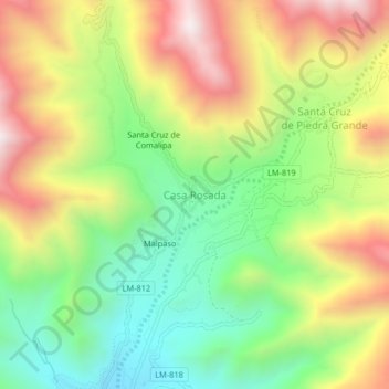 Casa Rosada topographic map, elevation, terrain
